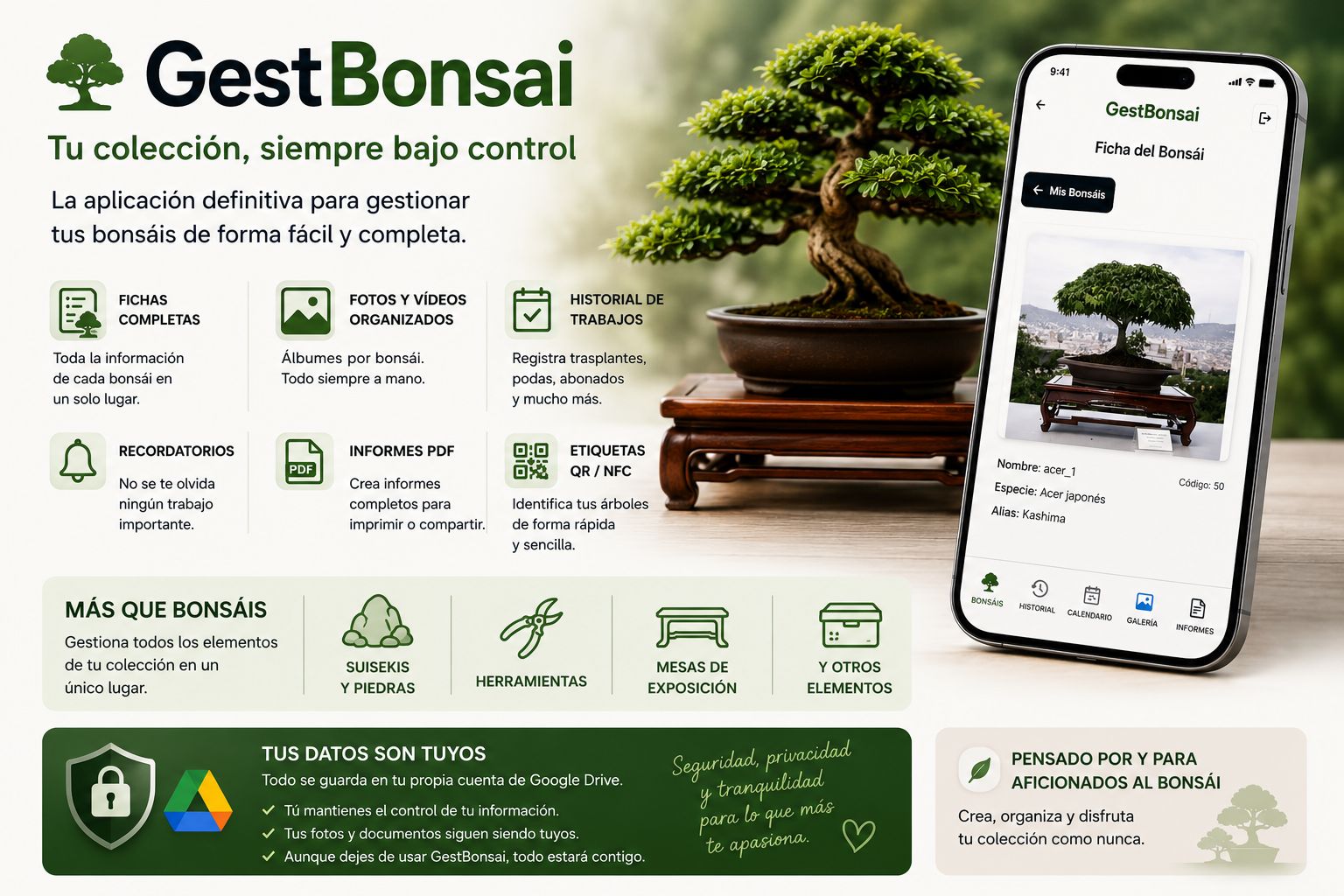 GestBonsai, software para gestionar una colección de bonsáis